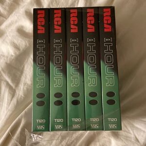 5 blank RCA VHS tapes
